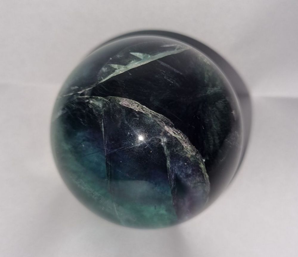 Rainbow fluorite sphere
