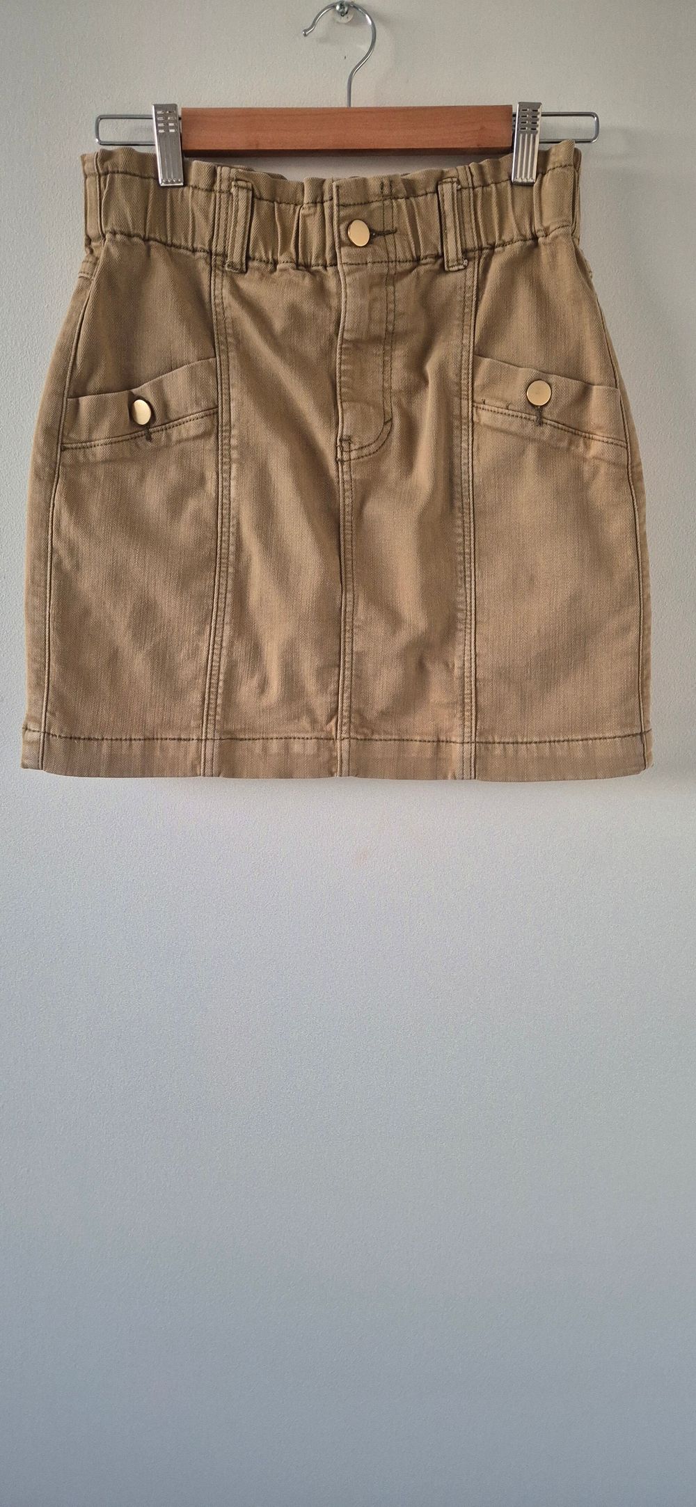 Denim Paperbag Mini Skirt