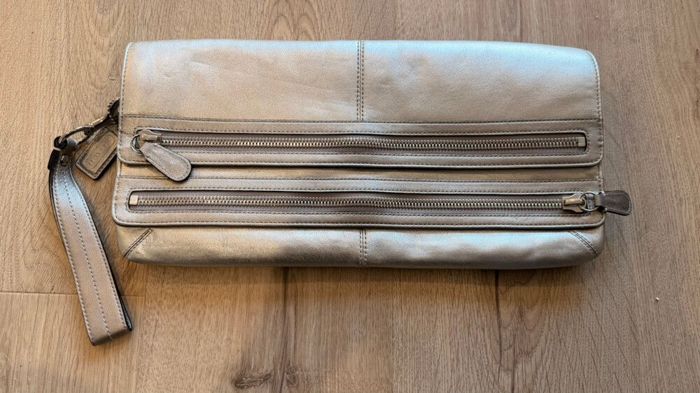 Coach Silver Clutch Bag