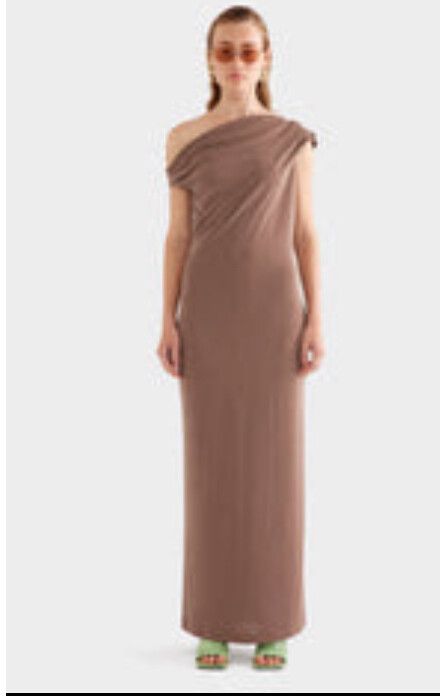 Venroy Asymmetrical draped jersey dress