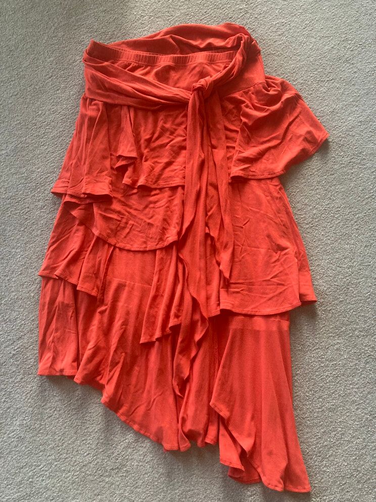 Ruffled Cotton Midi Skirt