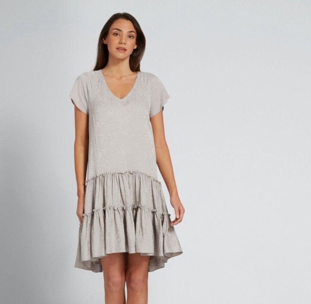 Ruffled Dress In Grey