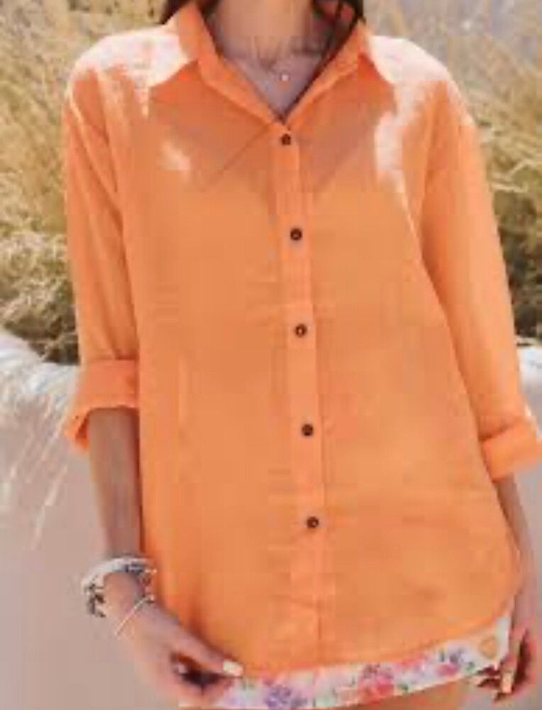 Jeanjones Orange Button Up Shirt