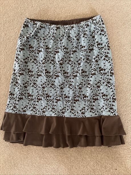 Annah.S Blue Brown Lace Skirt