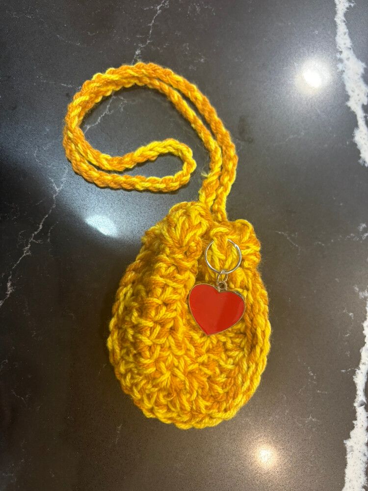 Yellow Crochet Mini Pouch handmade 💛🌟