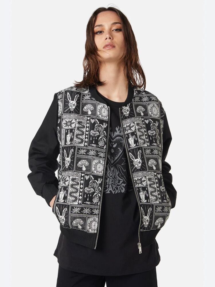 Dangerfield Black Graphic Bomber Jacket