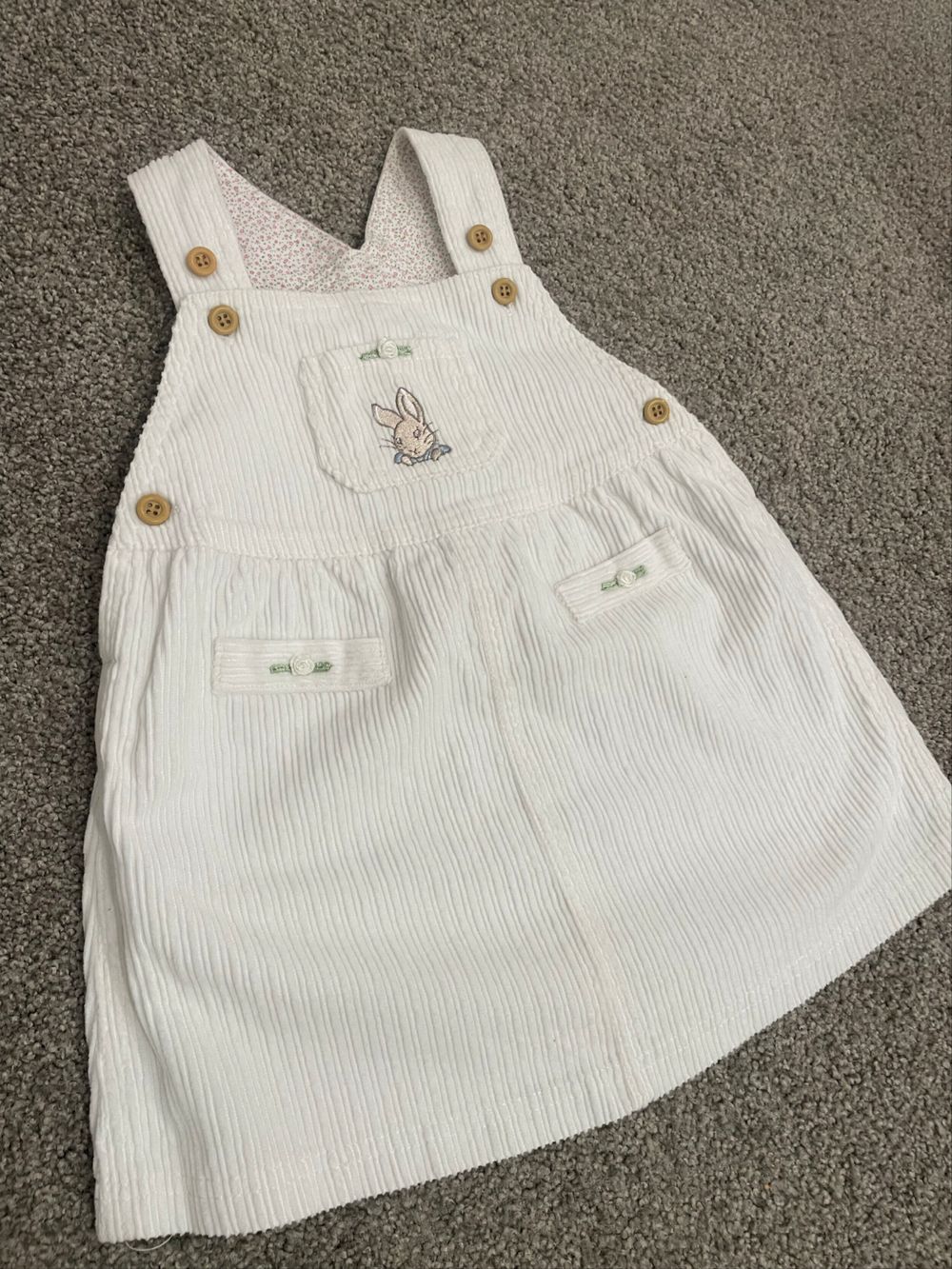 Peter Rabbit White Corduroy Pinafore Dress