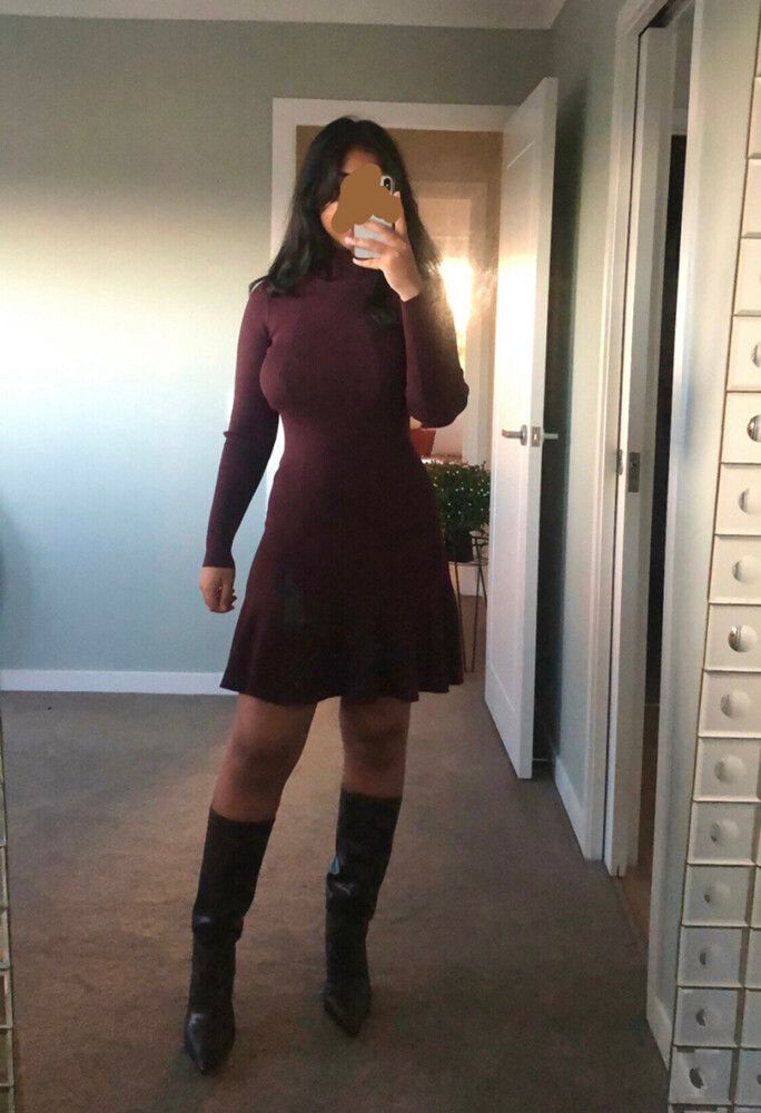 Portmans - Portmans Dark Purple Knit Dress on Designer Wardrobe