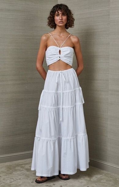 Bec & Bridge Joslyn Ivory tiered Maxi Skirt