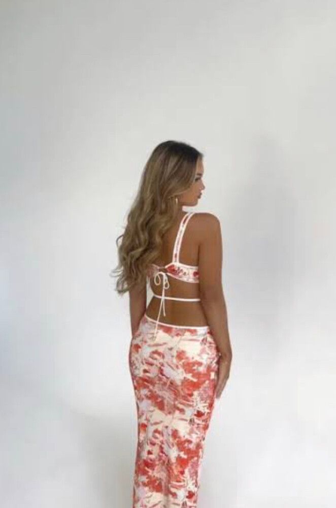 strapless open back dress Hayley Mini Dress Red Polka Dot