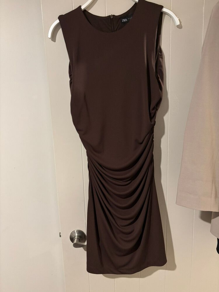 brown ball dress Brown Tulle Applique Sleeveless A-line Prom Dresses,CP0414 main image 1