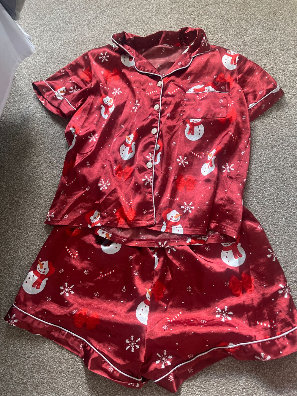 Burgundy Christmas Pyjama Set