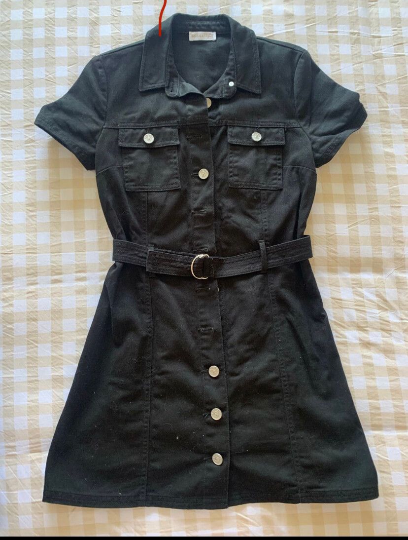 kookai casella denim dress NWT KOOKAI Casella Denim Midi Dress Size 36 / AU 8 Fitted Lined Adjustable  Strap