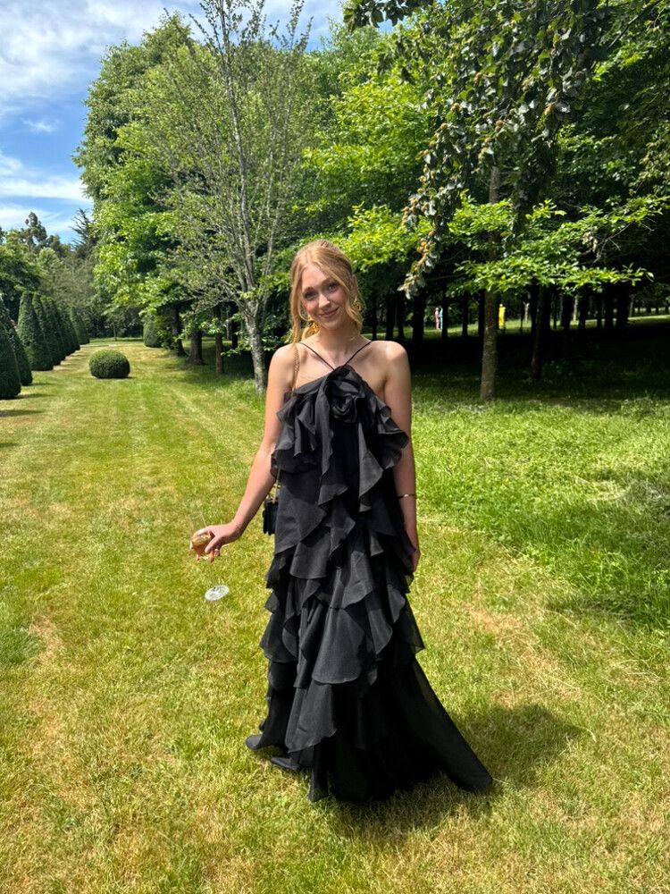 chinese dress ladies Hire Aje Pandorea Maxi Dress Blue Size 8 Bayside Melbourne – lonedresshire main image 0