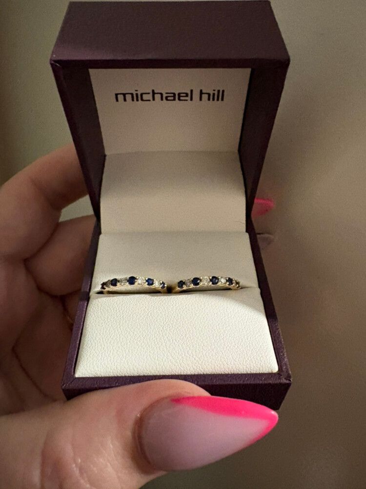 Micheal hill gold and sapphire hoop earrings