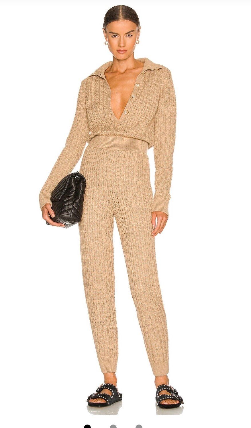 tan knitted jumpsuit