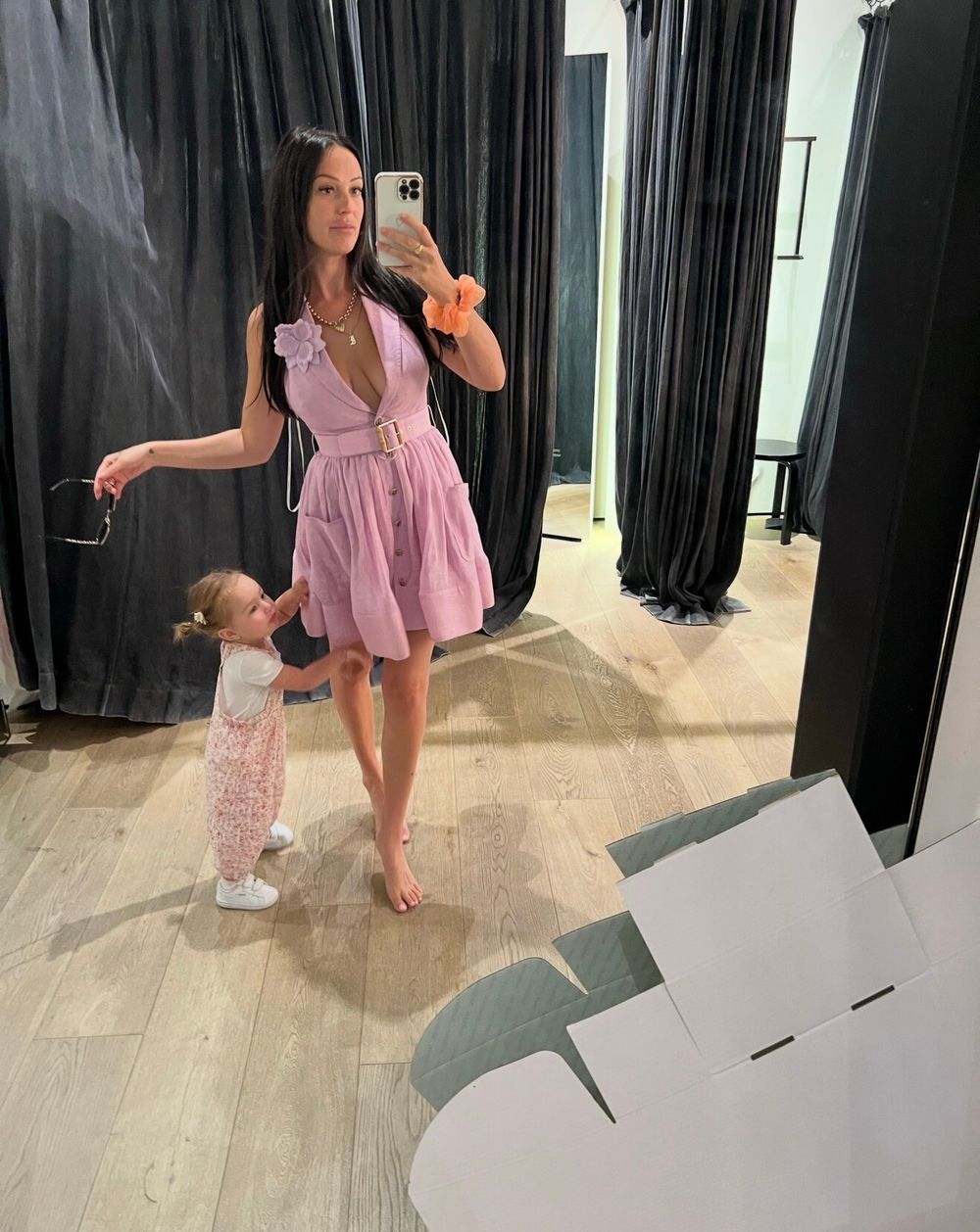 Zimmerman Pink Mini Dress With Flower Applique