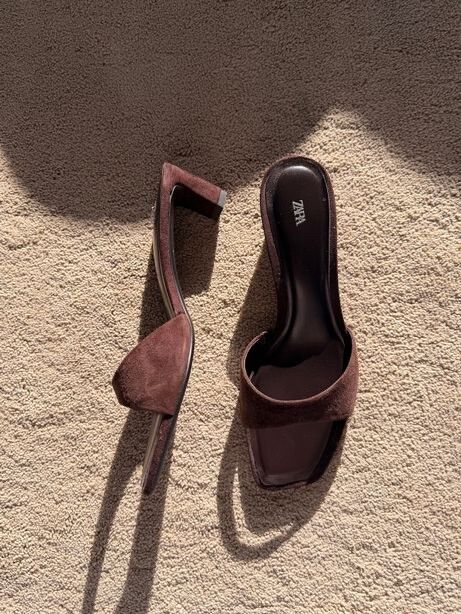 Zara Brown Heeled Sandal