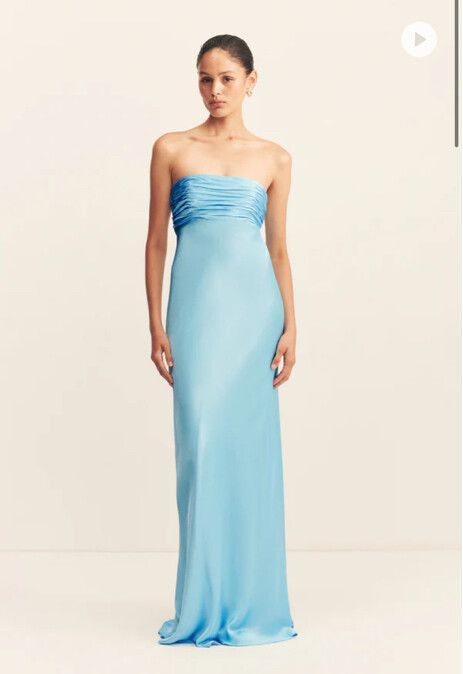 sachin and babi light blue dress Shona Joy Leonie Backless Frill Maxi Dress in Mimosa
