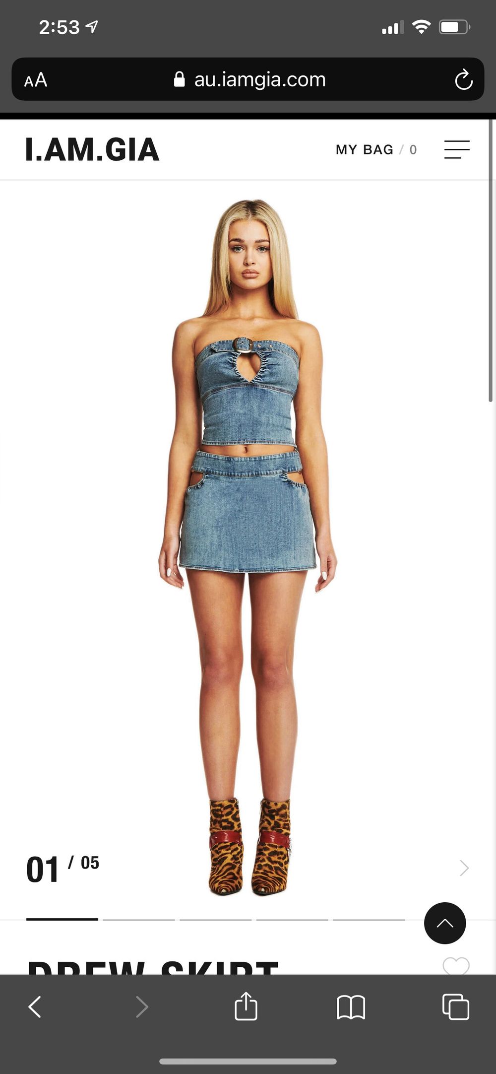I AM GIA - I Am Gia Drew Denim Skirt on Designer Wardrobe I AM GIA - I Am Gia Drew Denim Skirt on Designer Wardrobe