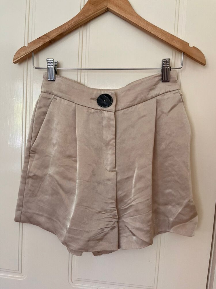 Zara Beige Satin Shorts