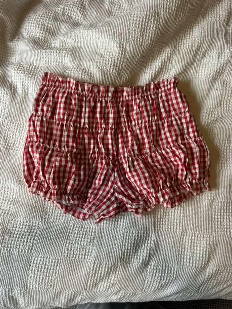 Red Gingham Frill Shorts