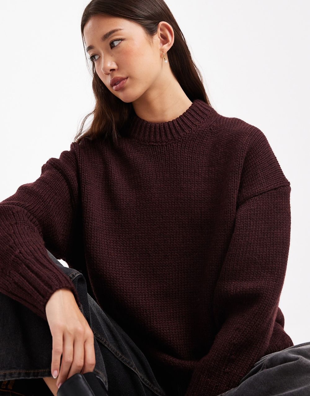 ASOS DESIGN Red Ribbed Jumper