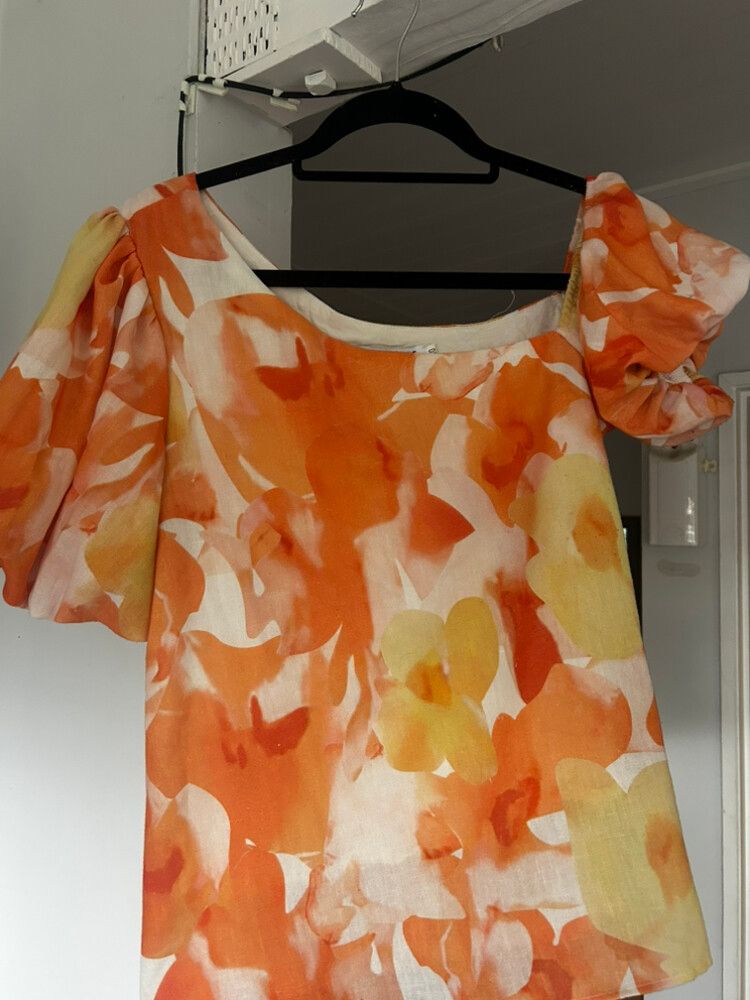 Orange Floral Top