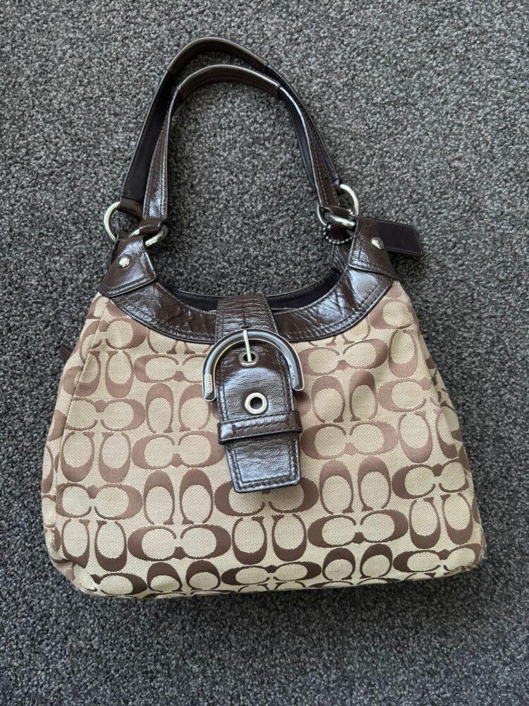 Coach Signature Brown Soho Lynn Hobo Bag