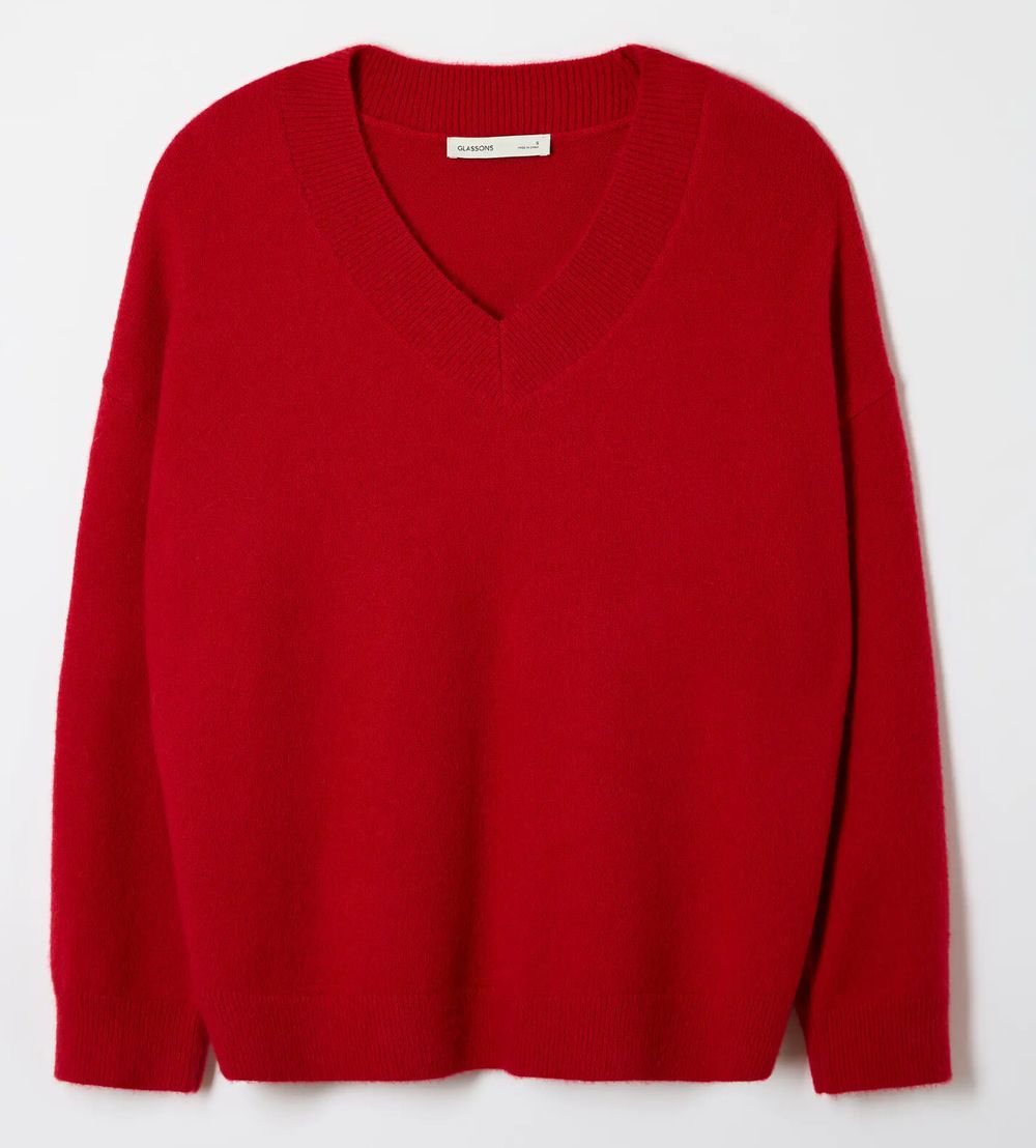 Glassons red v neck sweater
