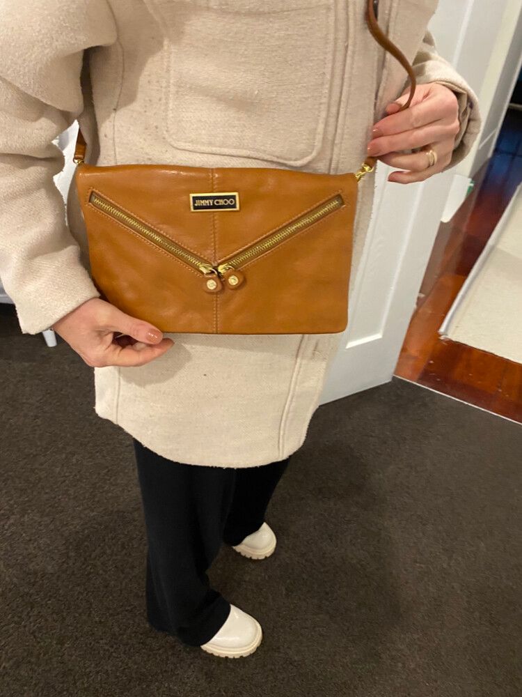 Jimmy Choo Brown Cross Body Bag / clutch style