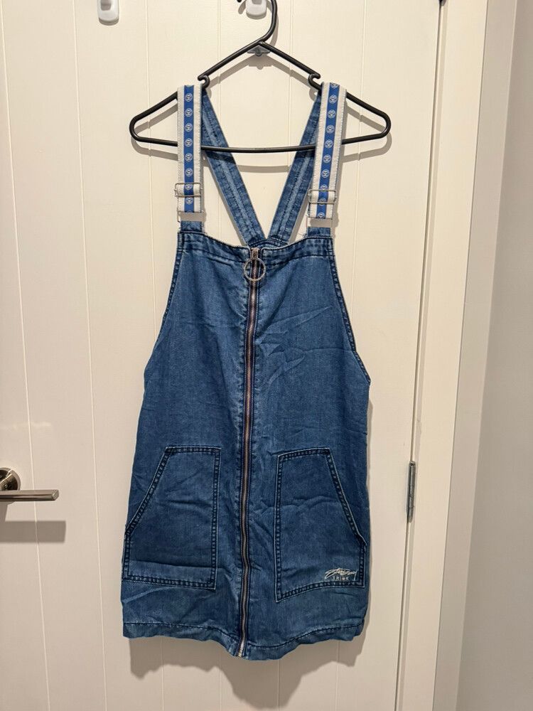 white christmas dresses Stussy Mens Denim Zip Up Work Shirt 'Indigo' main image 1
