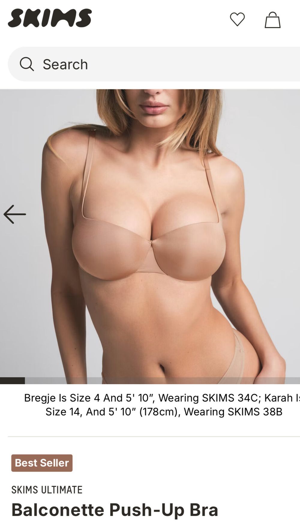 SKIMS Ultimate Balconette Push-Up Bra