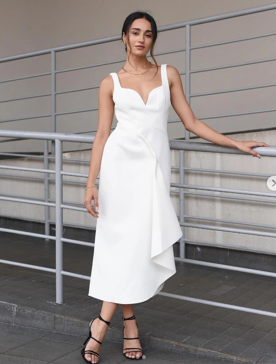 Acler - White Gowrie Midi Dress on Designer Wardrobe