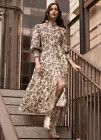 Ochre Floral Maxi Long Sleeve Linen
