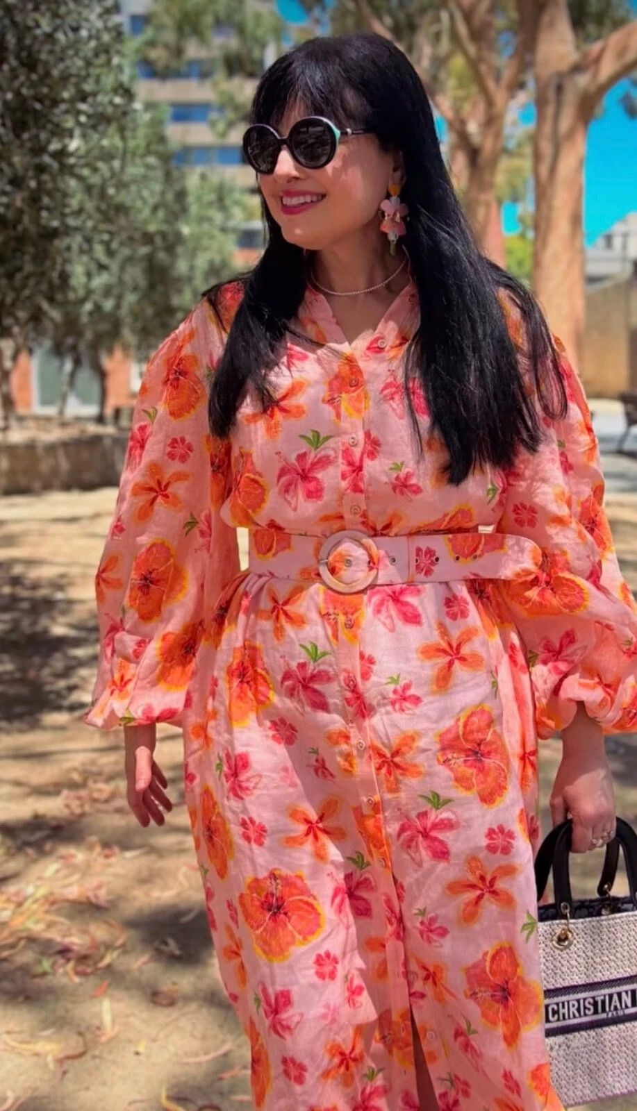 Palm Noosa Maxi Dress Noddy Spanish Hibiscus Size AU10 / M / US6 Belted
