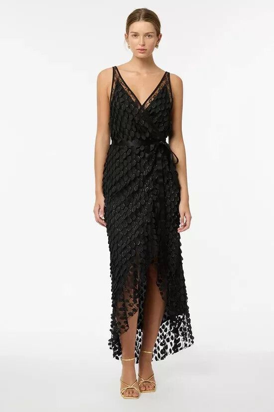 Manning Cartell Midi Dress Size AU/UK 8 Supreme Extreme Black Lace Tear drop embellished- SOLD OUT