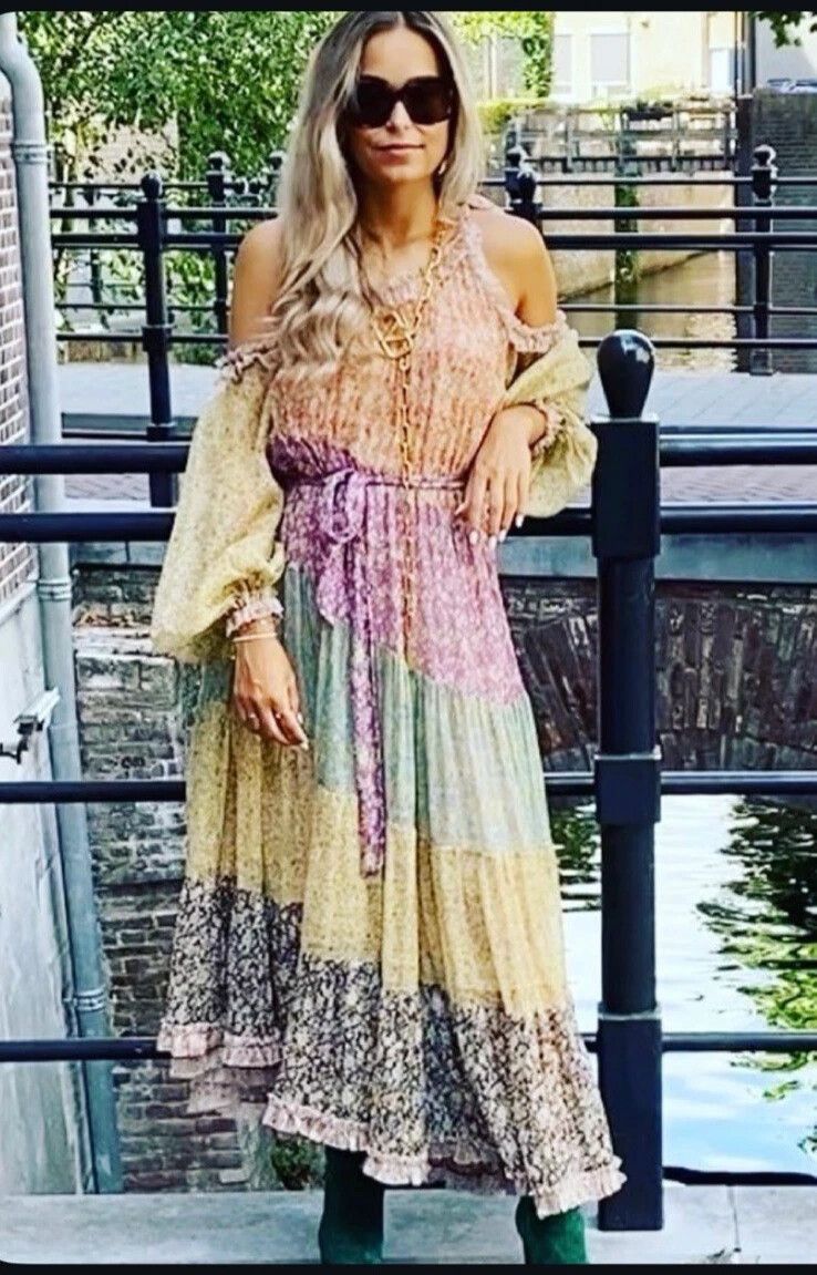 Zimmermann Carnaby Frill Swing Asymmetrical Silk Chiffon maxi Dress- Ethereal, races, Wedding guest