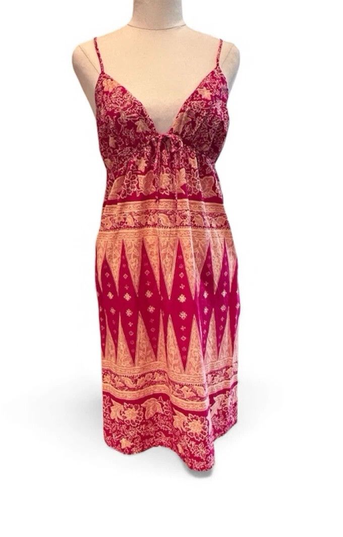 Zimmermann Batik Pink/Peach Cotton Mini Dress Size 12