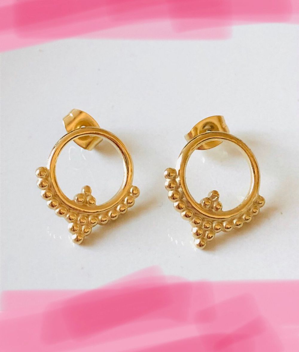 Boho gold ethnic earrings