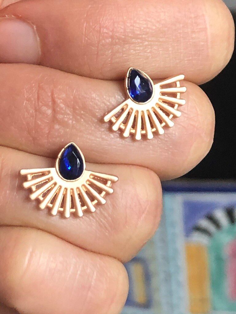 Art deco fan earrings