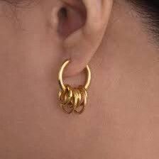 ✨ 18K Gold-Filled Multi-Ring Hoops ✨  Minimalist but bold – these statement hoops feature layered gold rings for a stacked, designer-inspired look. Made from 18k gold-filled stainless steel, they’re waterproof, tarnish-free, and hypoallergenic – safe for