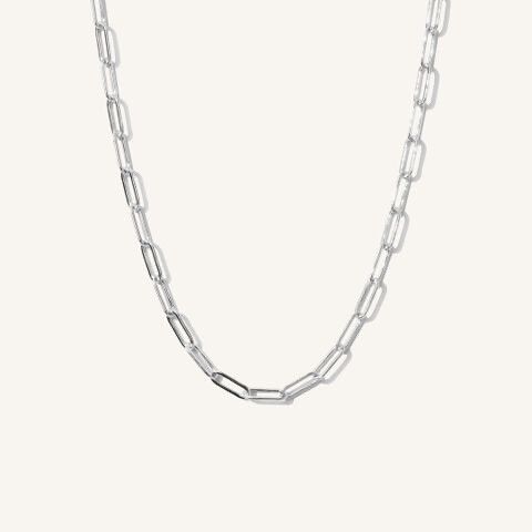 ✨ Minimalist Silver Paperclip Chain Necklace ✨  Clean, timeless and effortlessly cool. This silver stainless steel paperclip chain is the perfect everyday necklace for both men and women. Super versatile to wear alone for a minimalist vibe or layered with