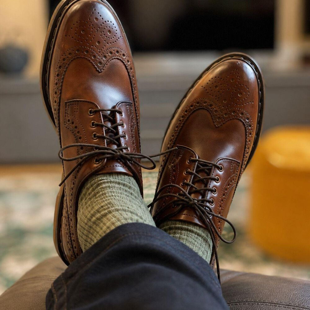 George Cleverley Brown Leather Oxford Brogues UK 9 Handmade English Luxury