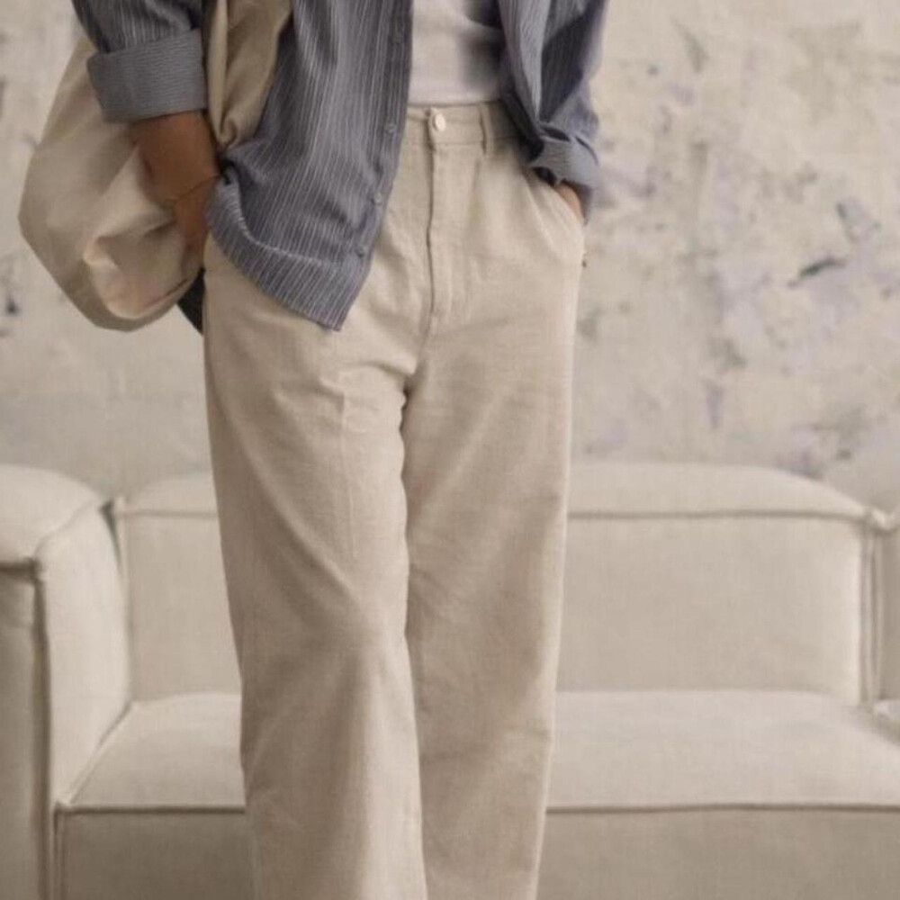 Mens John Varvatos Beige Linen Chino Pants (38R)