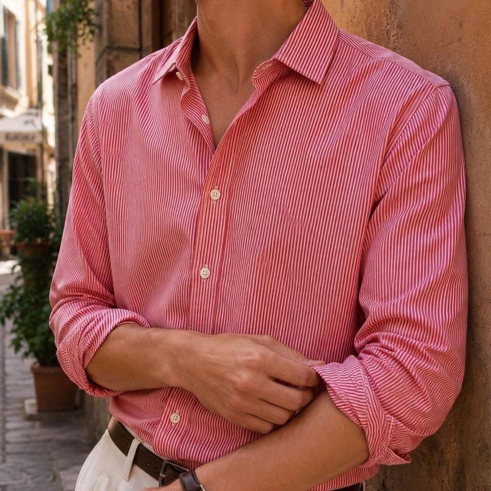 Paul Smith Jeans Red White Stripe Shirt (XL)