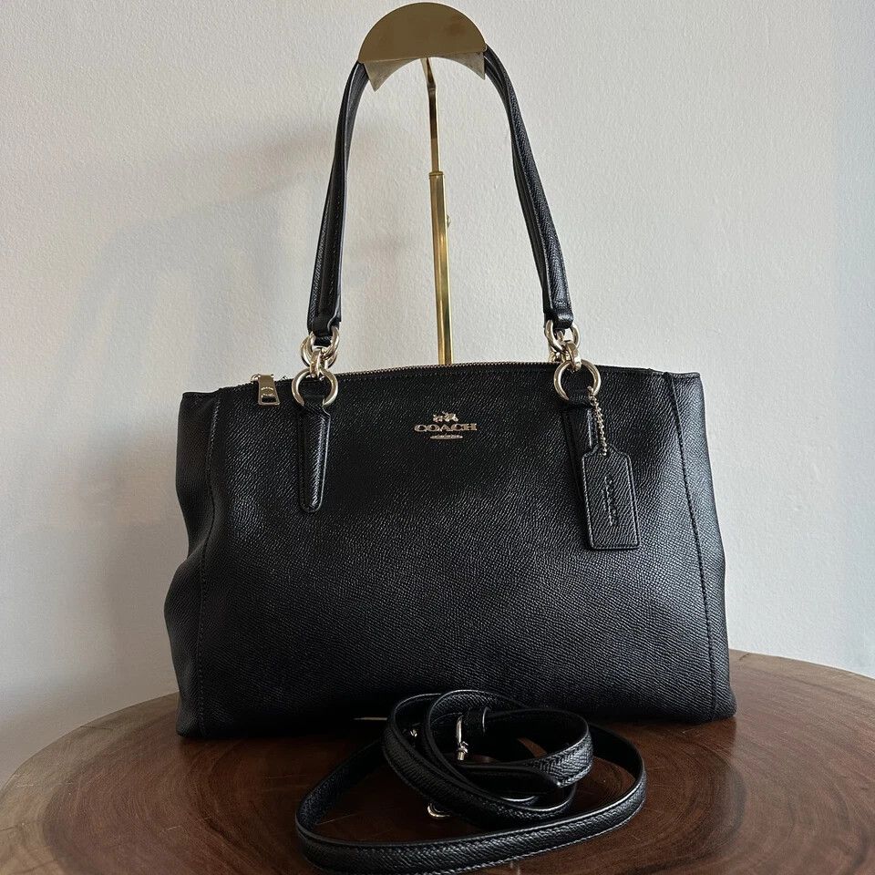 Coach Black Leather Christie Carryall Satchel 2017