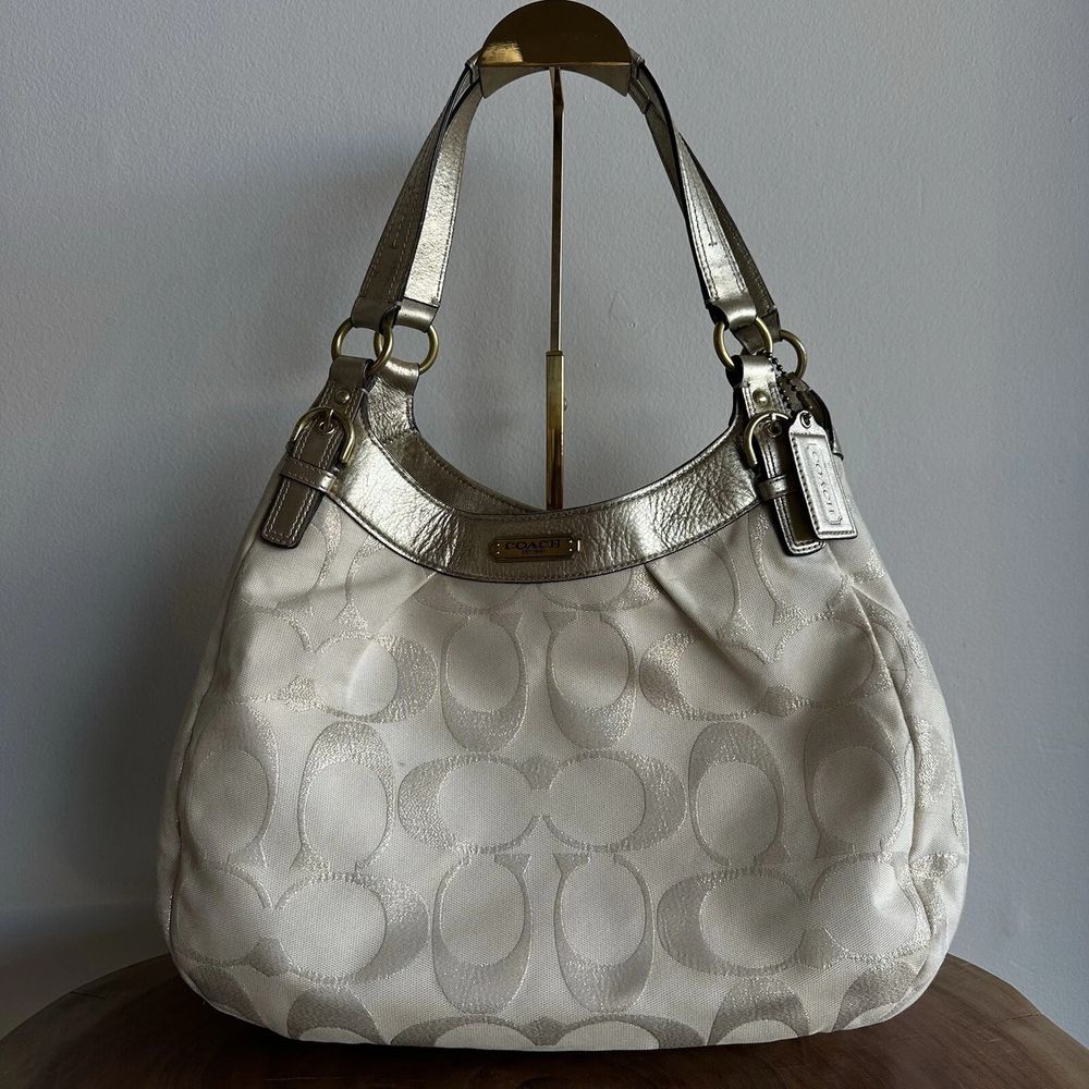 COACH Madison OP ART Metallic Outline Maggie Shoulder Bag 2012 F20584