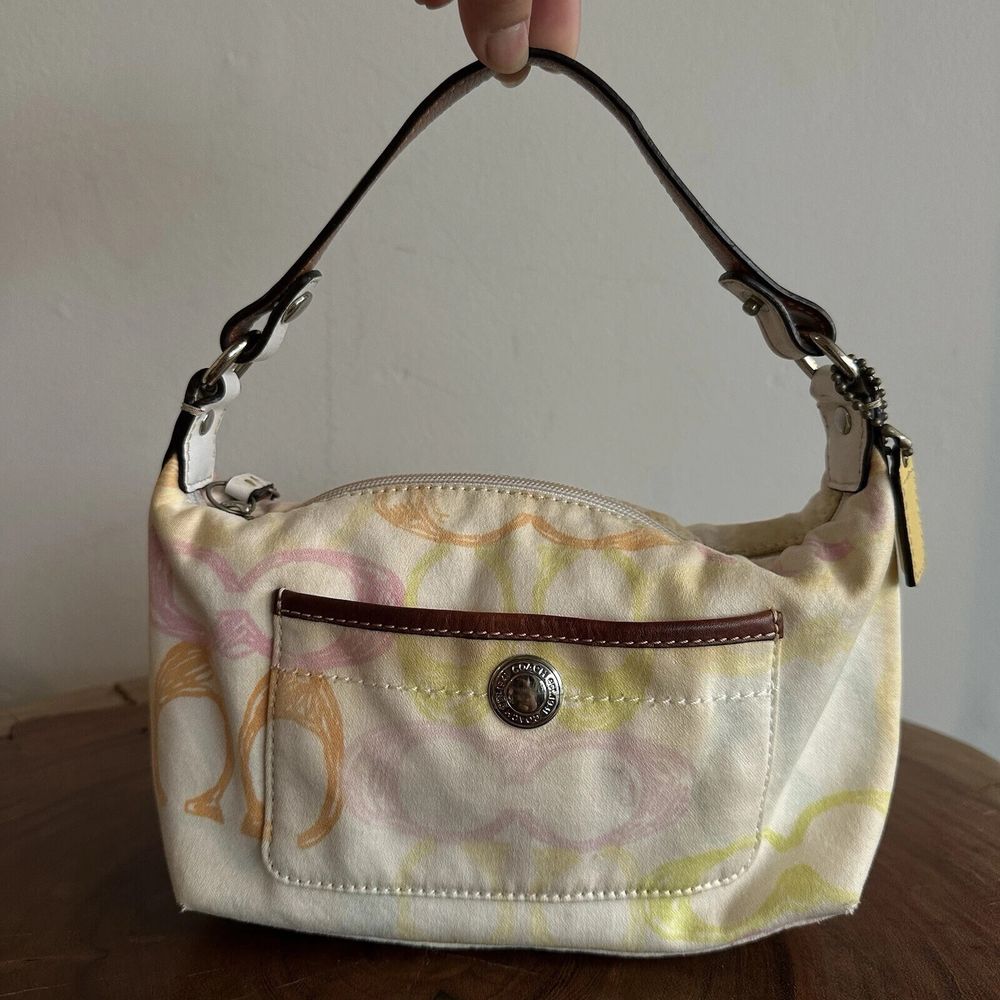 Vintage Y2K Coach Hamptons Weekend scribble mini baguette bag