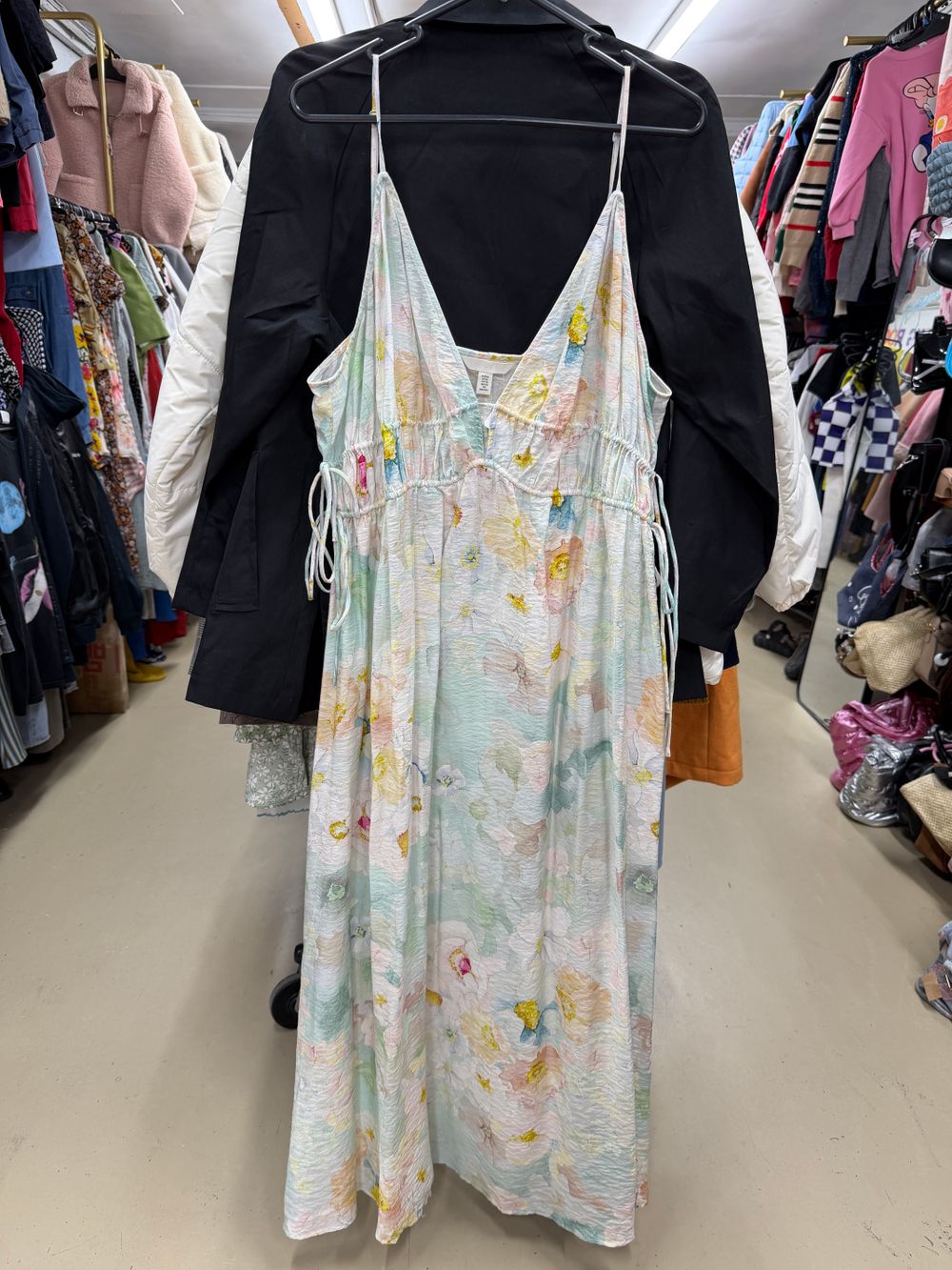 strapless open back dress Astr The Label | Primrose Floral Strappy Back Maxi Dress in Plus Size - Lavender Multi FLR main image 1